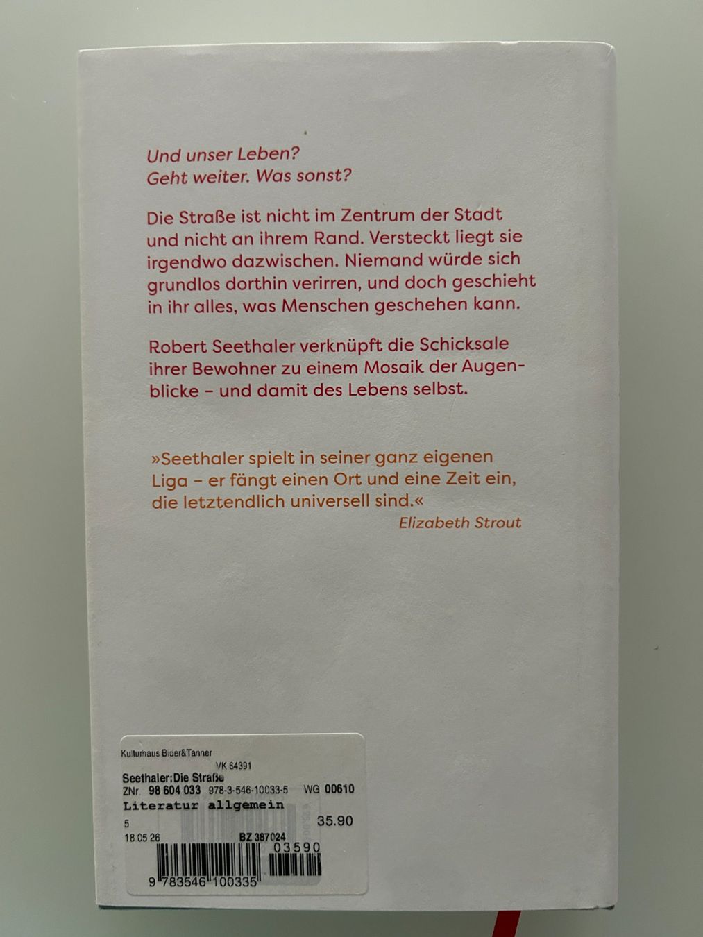 Livres: Robert Seethaler, Die Strasse – Neuf (Voir description) à Ettingen par sagada81 1