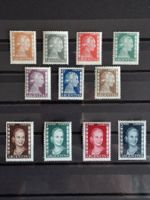 Argentinien 1952  Mi.Nr.591 - 592, 594 - 602. Evita Peron.