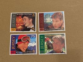 4 Jersey Briefmarken Prinz William 18. Geburtstag