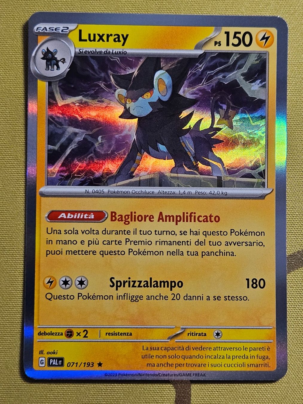 Pokémon Carte collezionabili: Paldea Evolved - Luxray 071/193 IT – Usato da Bellinzona venduto da Pokemarco