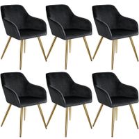 Stuhl Marilyn schwarz/gold 6er Set