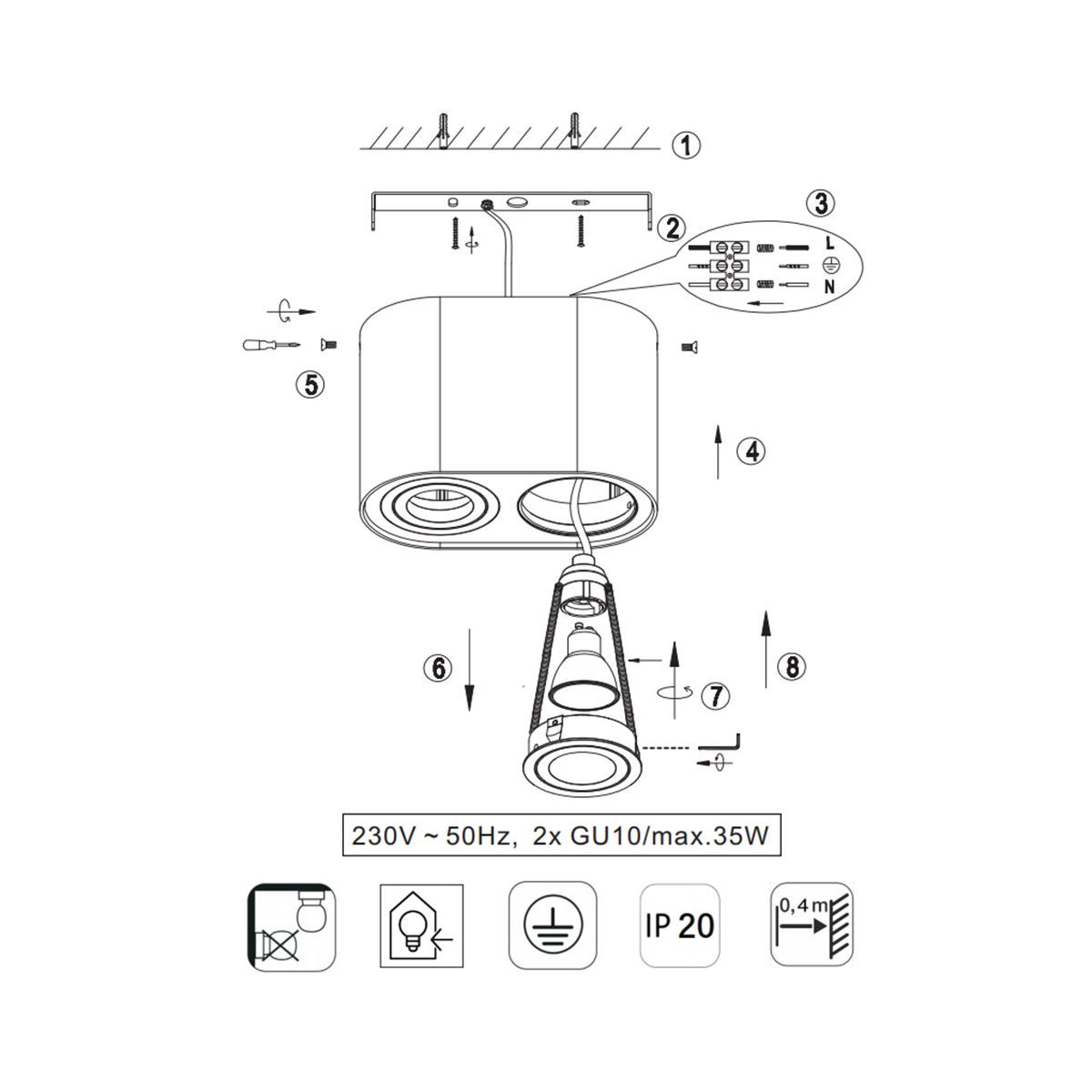 Lampade: Deckenleuchte, Schwarz, 17 cm x 9 cm – Nuovo (secondo la descrizione) da Kreuzlingen venduto da Smart-Light 3
