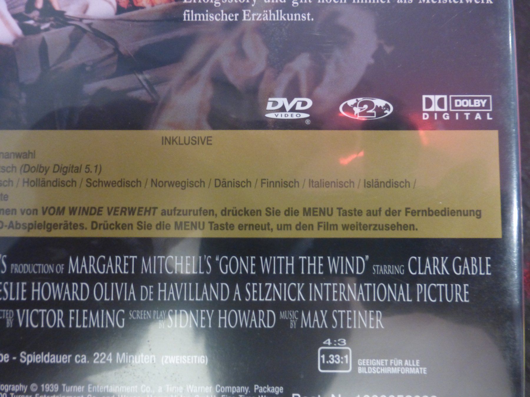 Tutti i DVDs: Vom Winde verweht Gone with the wind DVD – Usato da Zumikon venduto da psisound 3
