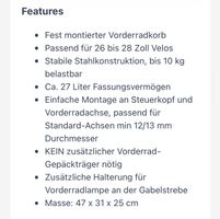 Basil Fahrradkorb Velo Korb silber neuwertig inkl. Befestigu