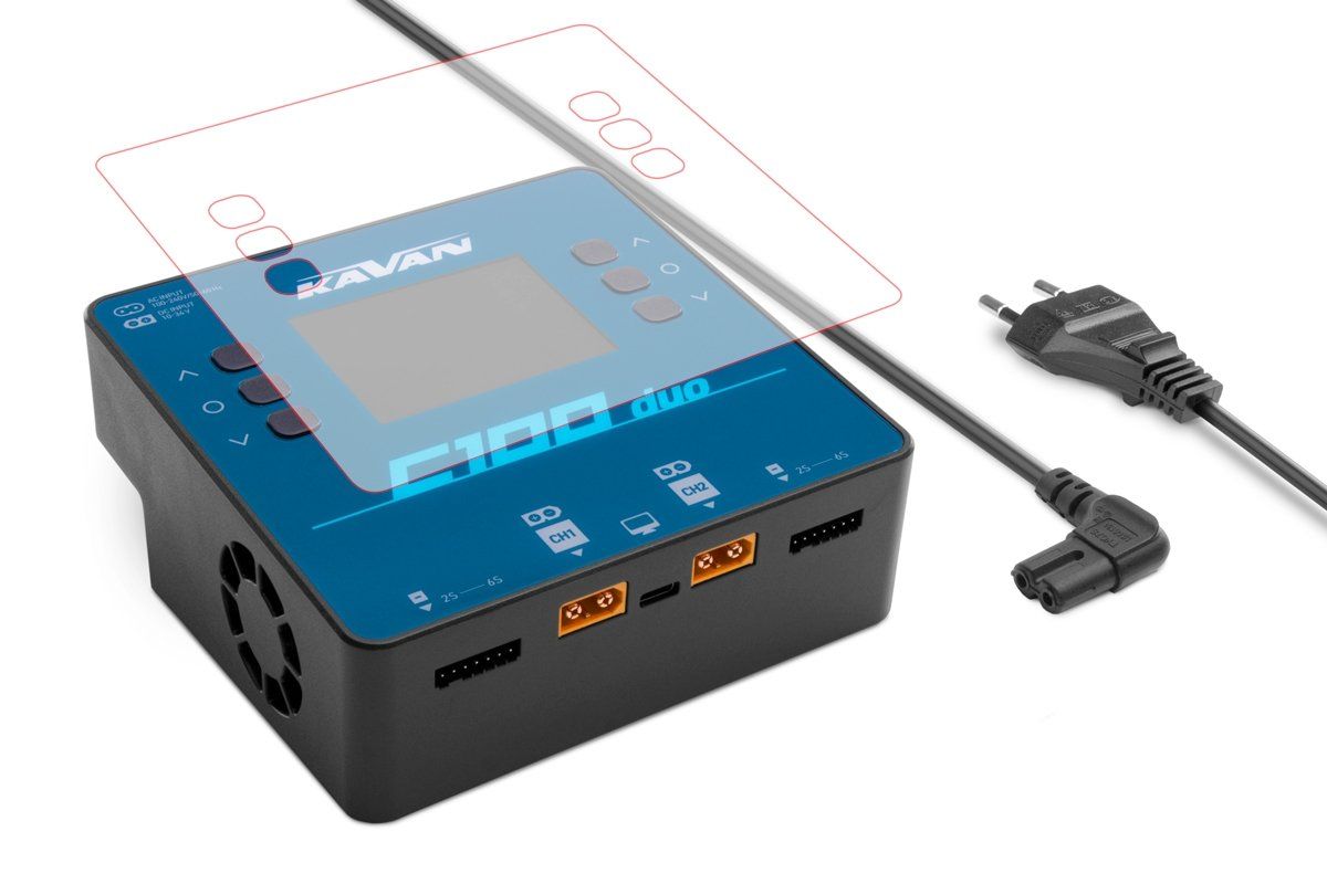 Akkus, Ladegeräte & Netzgeräte: KAVAN C100 Duo Air Ladegerät mit Balancer 2x 500W – Neu und originalverpackt aus Balsthal von Jetline 2
