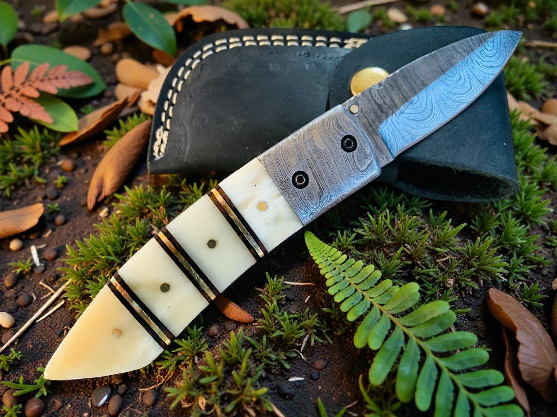 Coltelli tascabile: Damast Messer Klappmesser HANDMADE 19cm bergmann No. 02 – Nuovo e nell'imballaggio originale da Bergdietikon venduto da shopAgent 4