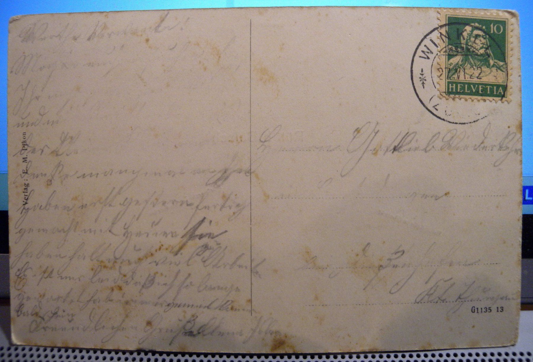 Ansichtskarten: Antike Postkarte Rüti b. Bülach, um 1922 – Gebraucht aus Hauenstein von davia72 1