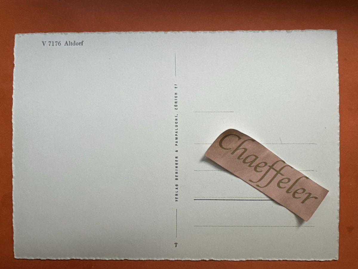Ansichtskarten: Ansichtskarte V 7176 Altdorf Hotel Schwarzer Löwe – Gebraucht aus Zürich von Chaeffeler 1