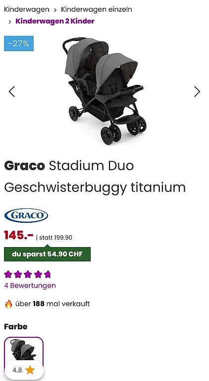 Carrozzine: Graco Geschwisterwagen – Usato da St. Gallen venduto da and_ks9k