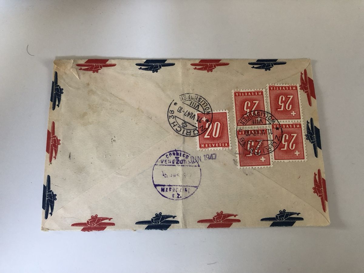 Alle Briefmarken: Flugbrief mit überraschenden STRAFPORTO 1.20 – Gebraucht aus Lufingen von Rac0 1
