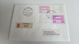 1980 ATM Brief mit 2x 0000 Versuchsdrucke