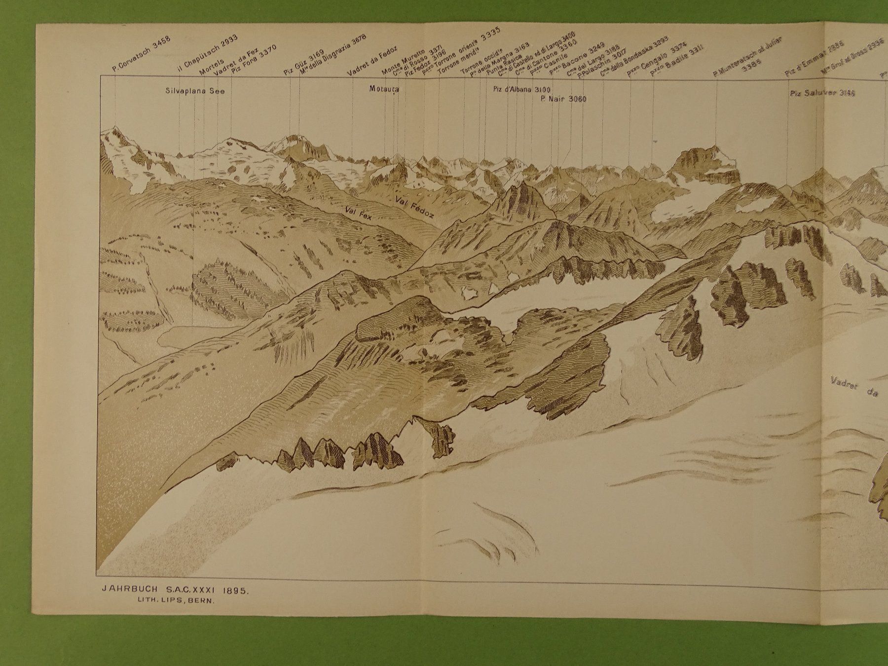 Cartine & Atlanti: PANORAMA VOM PIZ OT 1896 – Usato da Grüningen venduto da Kartensammler