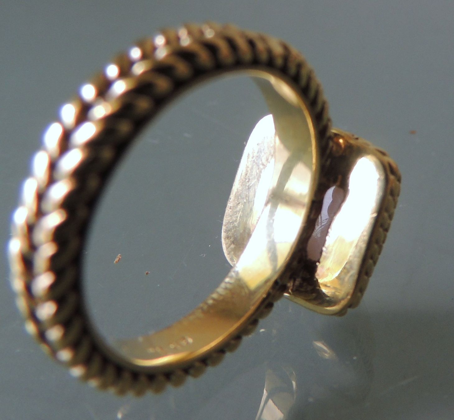 Anelli: Vergoldeter Silber 925 Fingerring Mondstein Gr. 56 – Usato da Waldenburg venduto da schaller707 5