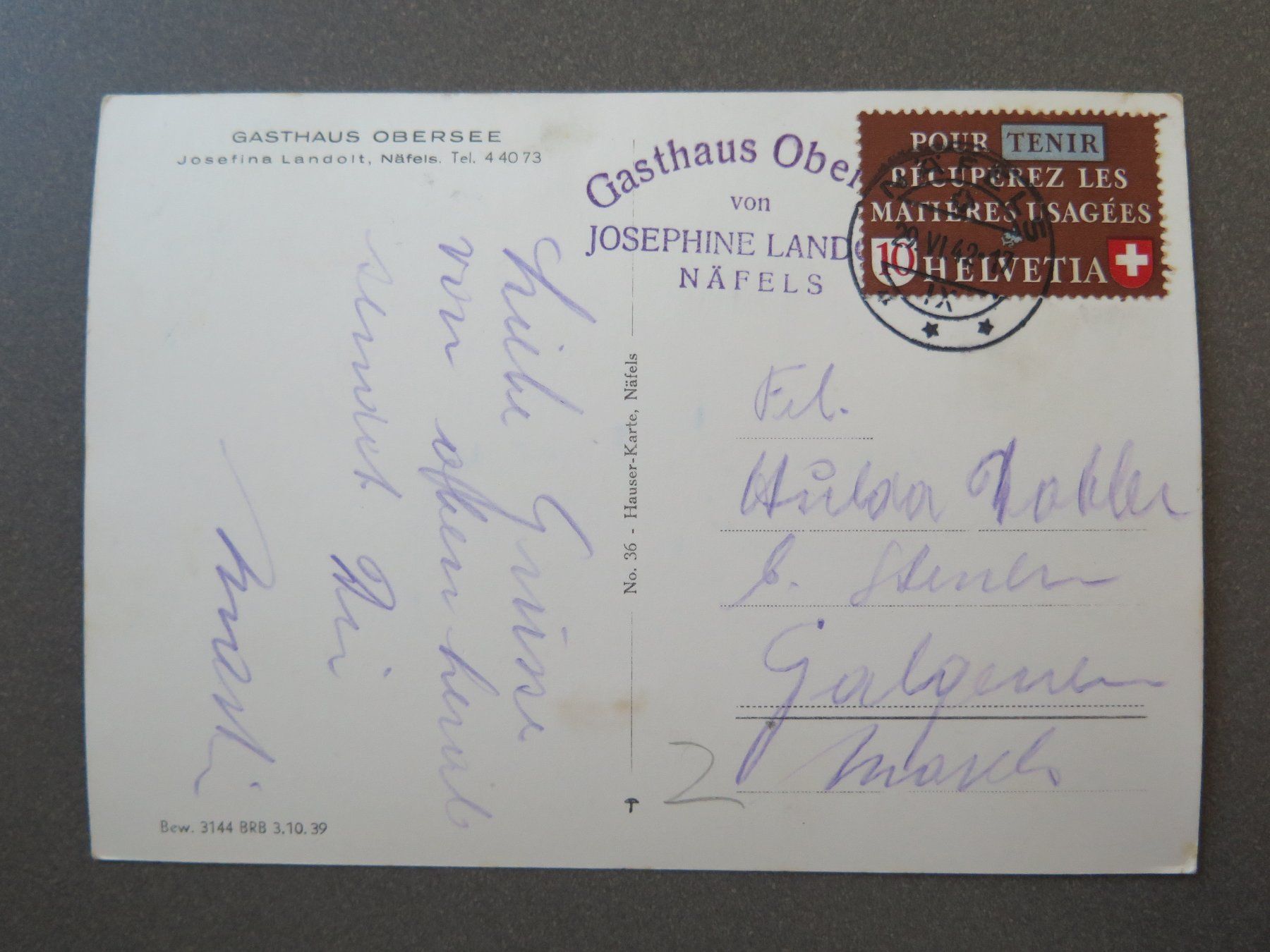 Cartes postales: NÄFELS - LACHENALP MIT BRÜNNELISTOCK – D'occasion à Wittenbach par lipasal 1