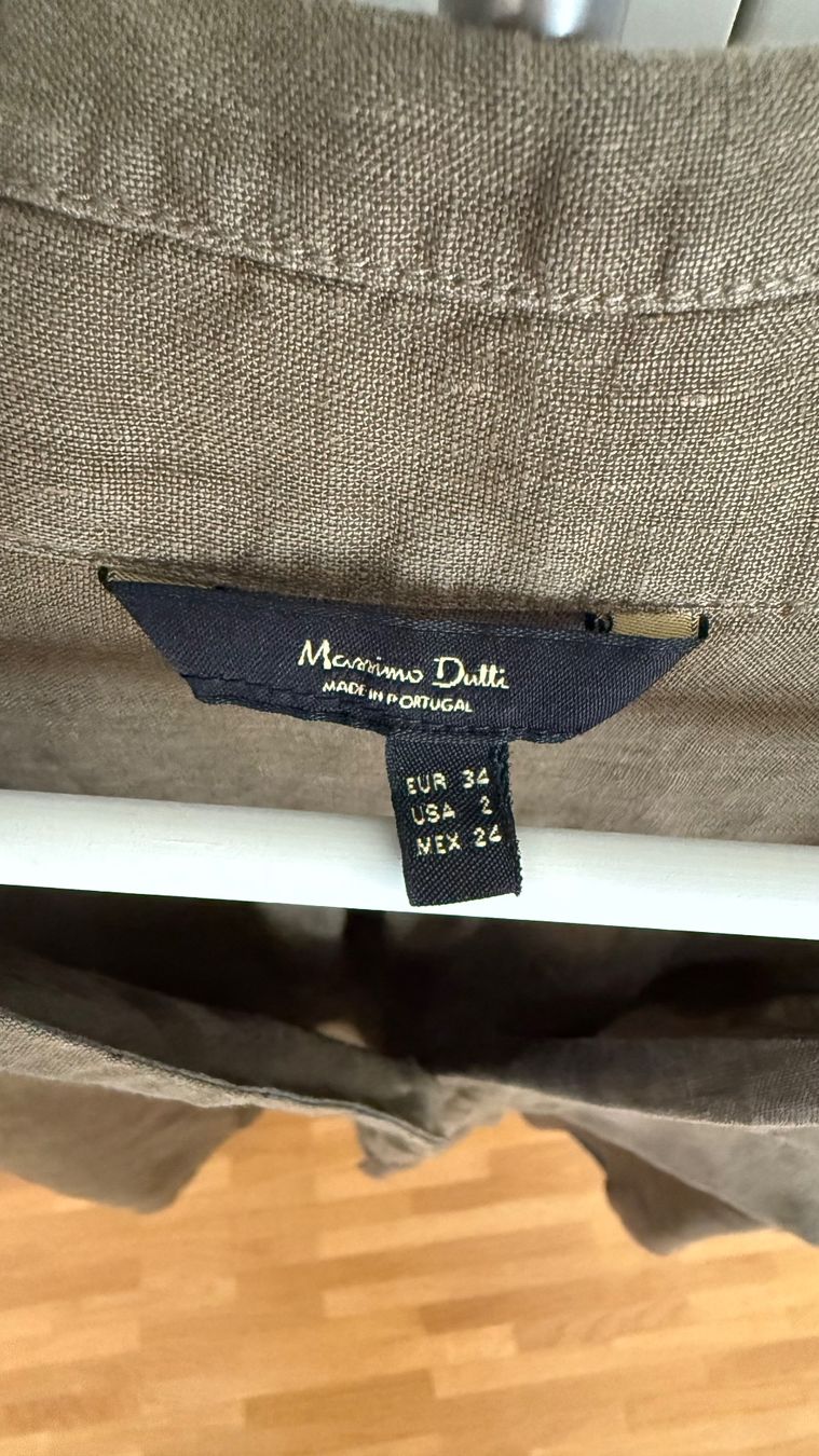 Massimo Dutti Chemisiers: Leinenbluse Massimo Dutti olive Grösse 34 NEU – D'occasion à Zürich par mma_j8t6 3