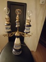 3erAntik porzellan Teichlampe Esto Flor Italian. blau