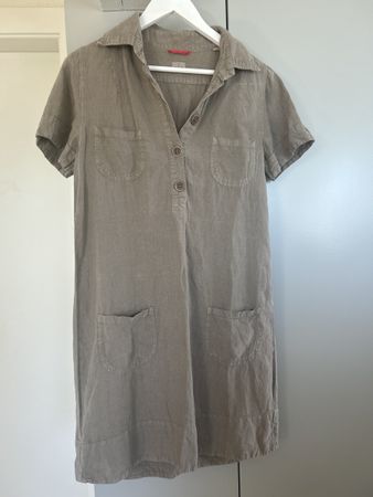 Robe - chemisier en lin vert kaki | Hartford  | Taillle