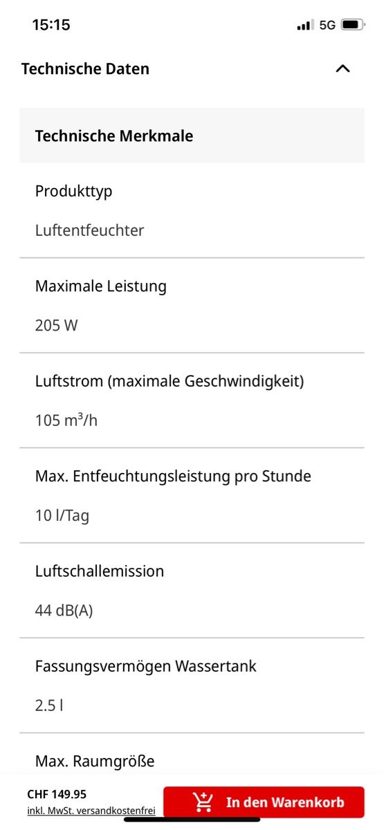 Deumidificatori: TRISTAR Luftentfeuchter - NEU! – Nuovo e nell'imballaggio originale da Luzern venduto da Seestern71 5