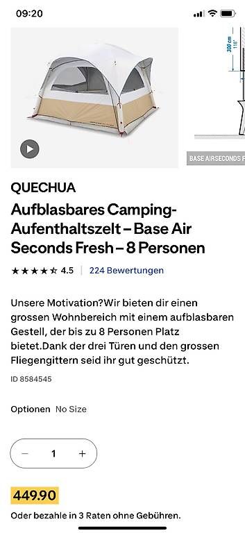 Decathlon Tentes & Pavillons: Decathlon Pavillon – D'occasion à Rapperswil BE par mar_qp6b 1