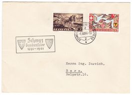 Lettre de Schwyz BPA A308 pour Bern le 1.VIII.41