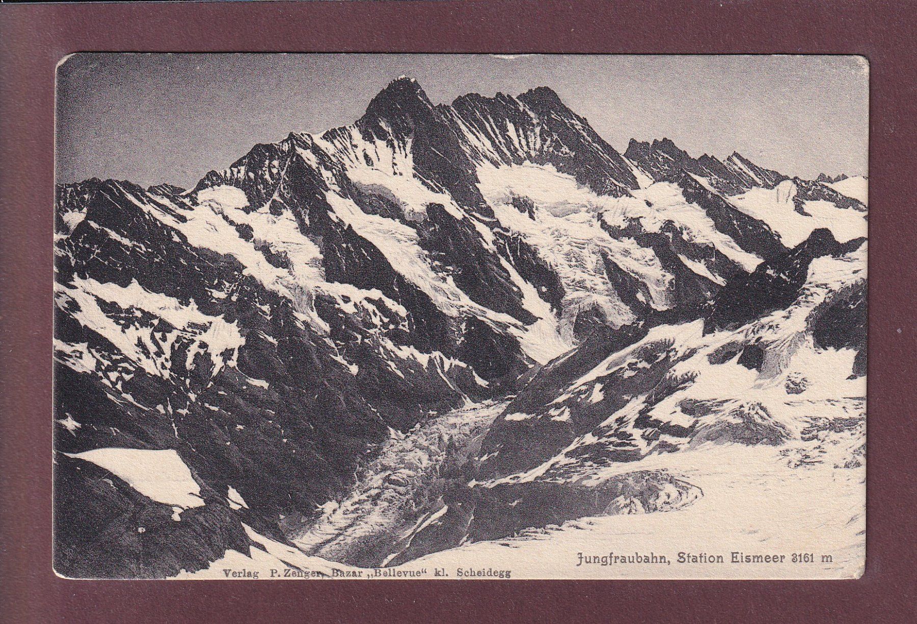 Cartoline postali: Jungfraubahn - STATION EISMEER - 1912 – Usato da Pully venduto da nicecards