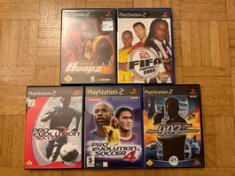 5x Playstation 2 Games: 007, Pro Evolution, NBA