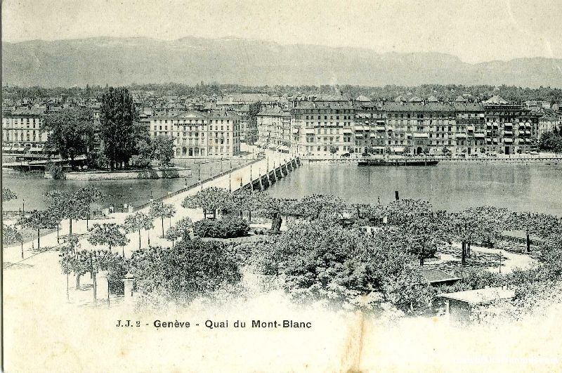 Cartoline postali: Genève - Quai du Mont-Blanc + ca. 1900 – Usato da Emmenbrücke venduto da teestube
