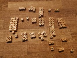 Holzbuchstaben Perlen Nuggikettenmaterial neu