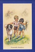 ENFANT - Joli couple avec Chien - G. Bouret