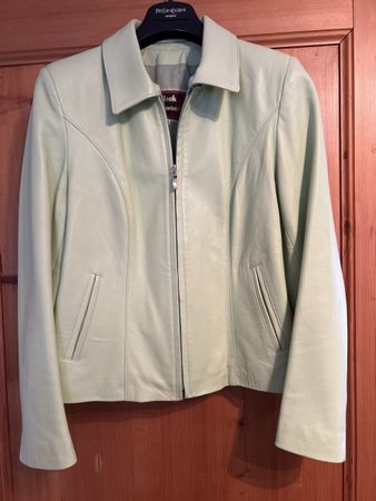 1 blouson en cuir taille 52 italien vert pomme selon photos
