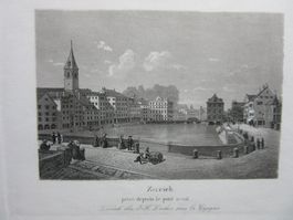 ZÜRICH AQUATINTA BLATTGRÖSSE CA. 25X18CM