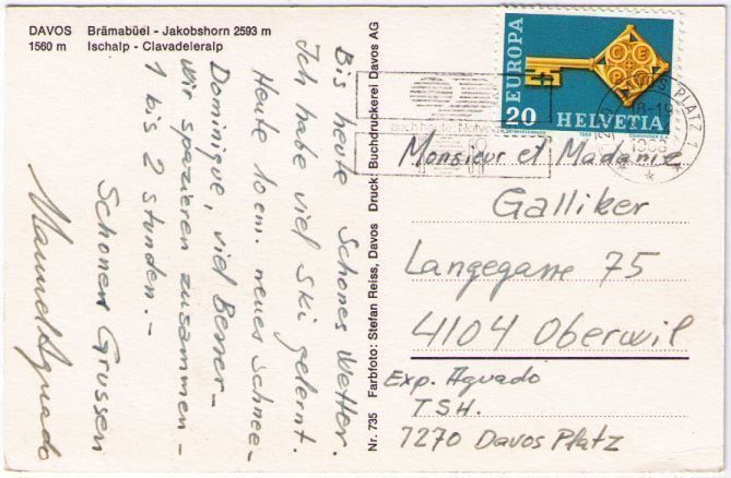 Cartoline postali: Davos - Jakobshorn – Usato da Binningen venduto da Mountainrider 1