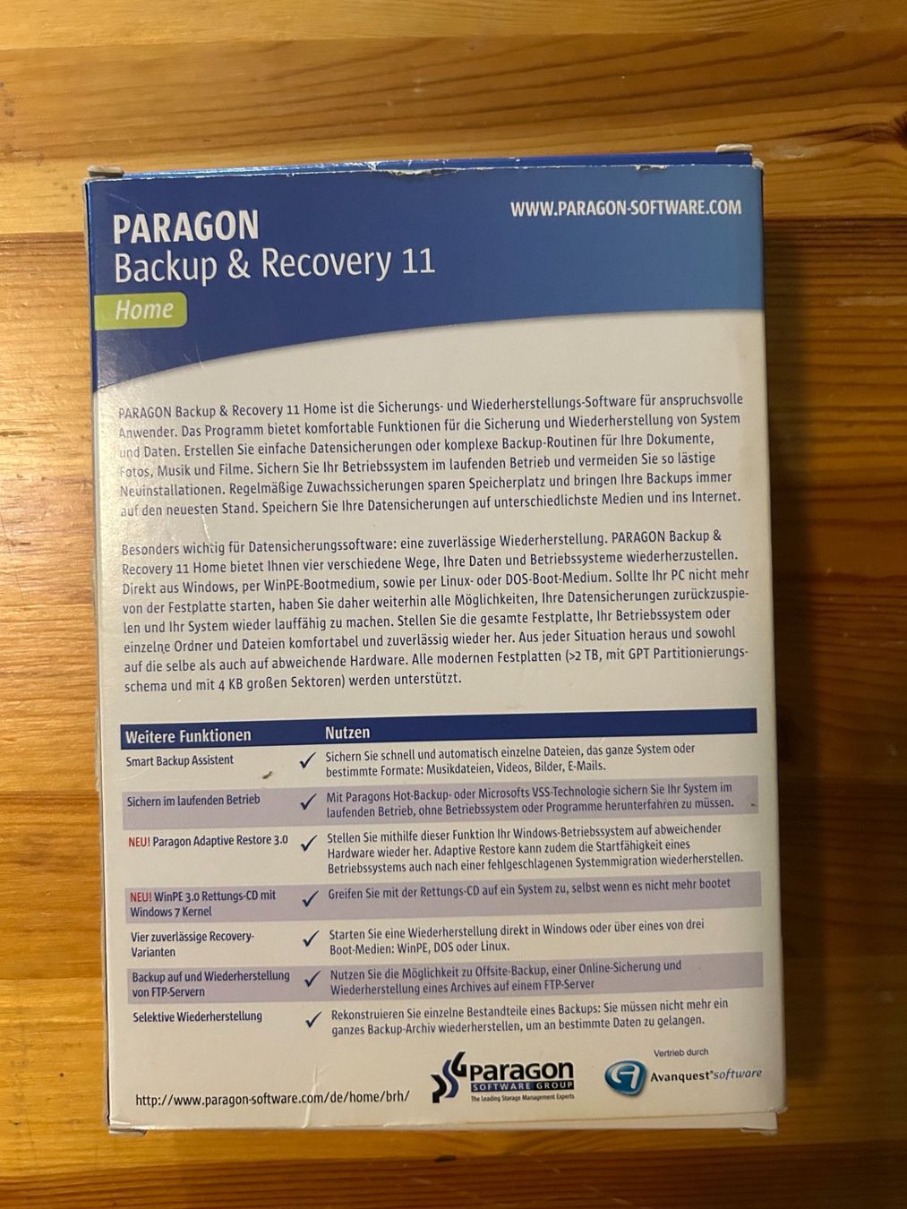 Paragon Applications: PARAGON Backup & Recovery 11 Home Software – D'occasion à Bern par Fireblades 1