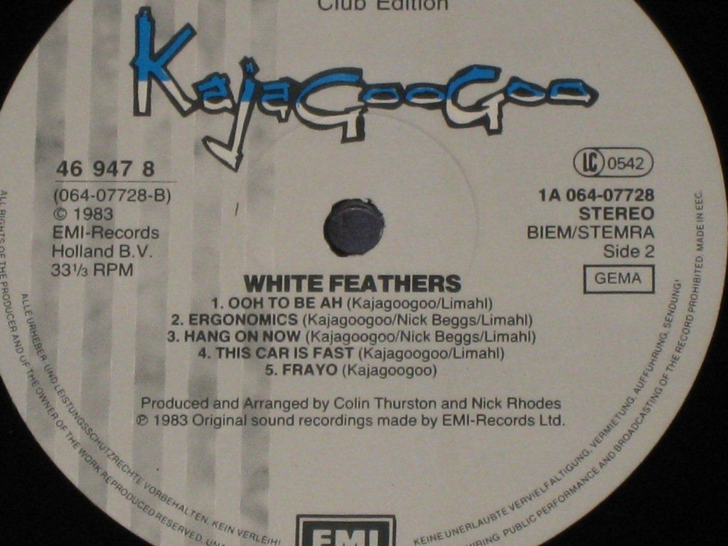 Vinyles: LP - KAJAGOOGOO - WHITE FEATHERS – D'occasion à Steckborn par Quo7 2