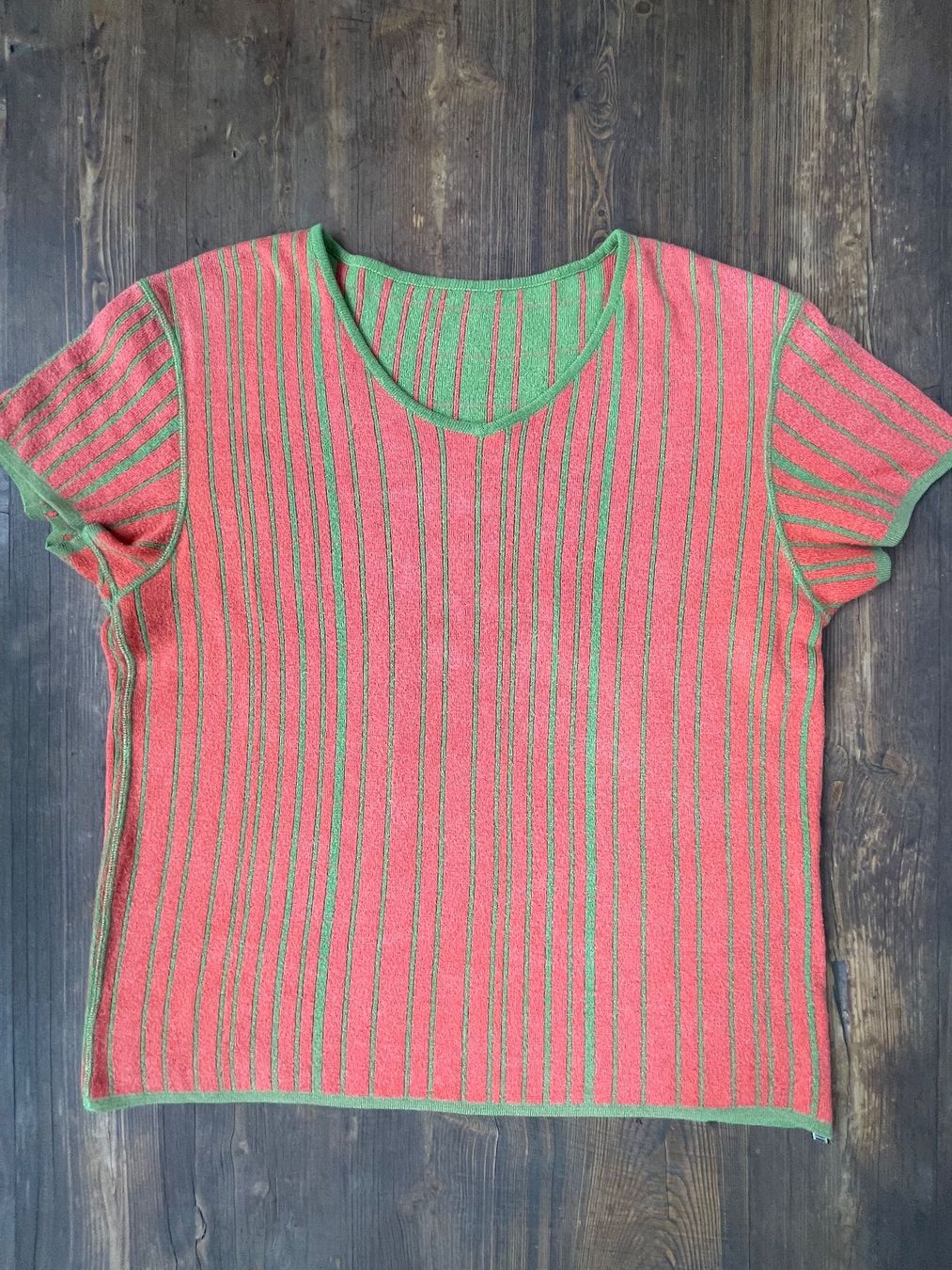 Maglioni & Felpe: xess+baba Strickpullover, kurzarm grün-rosa, Gr. 40/42 – Usato da Uster venduto da jelk 1