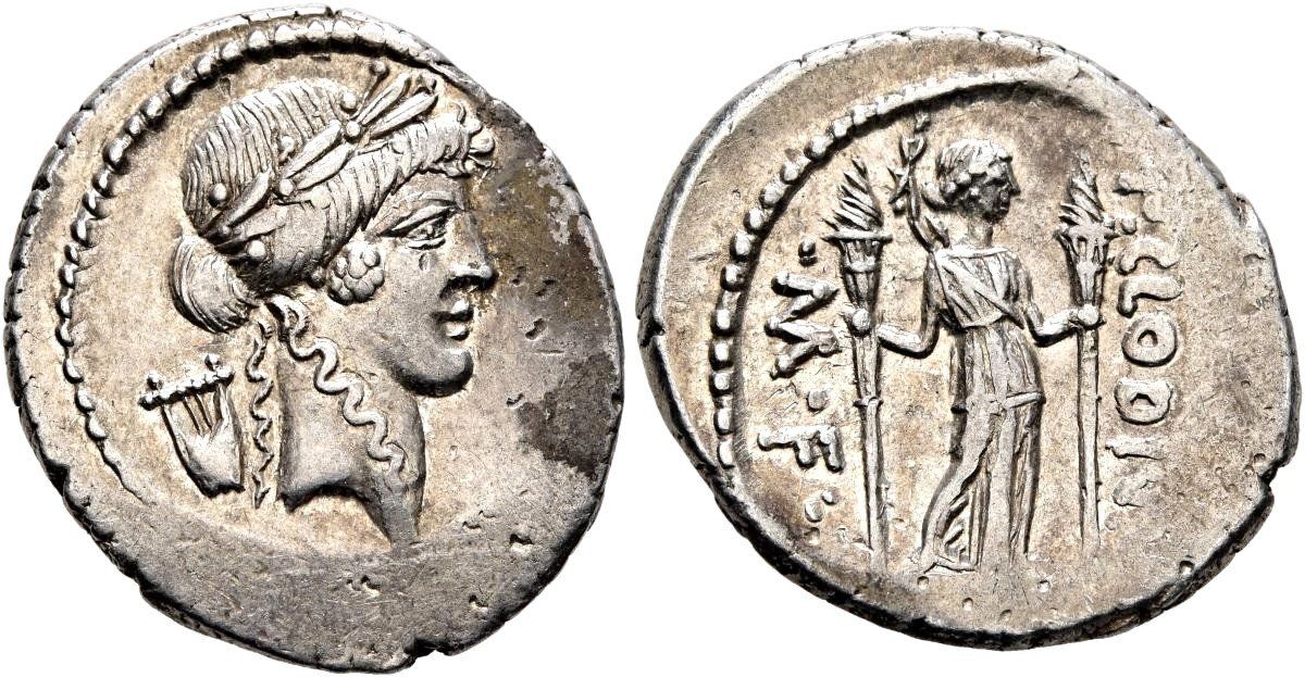 Alle Münzen: P. Clodius M.f. Turrinus silver denarius (42 BC) – Gebraucht aus La Sarraz von classicworldcoins