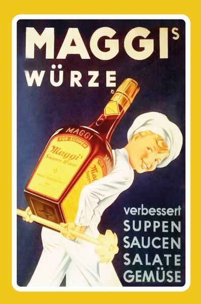 Insegne: Blechschild-MAGGI WÜRZE MIT KNABE – Nuovo e nell'imballaggio originale da Rupperswil venduto da big-one-sale