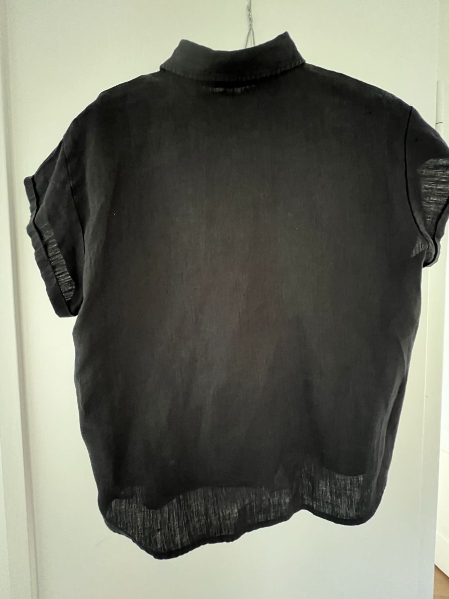 Blusen: Bluse, 100% Leinen, Knowledge Cotton, schwarz – Gebraucht aus winterthur von Cw5 1