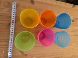 6 Plastikbecher, Picknick, Camping