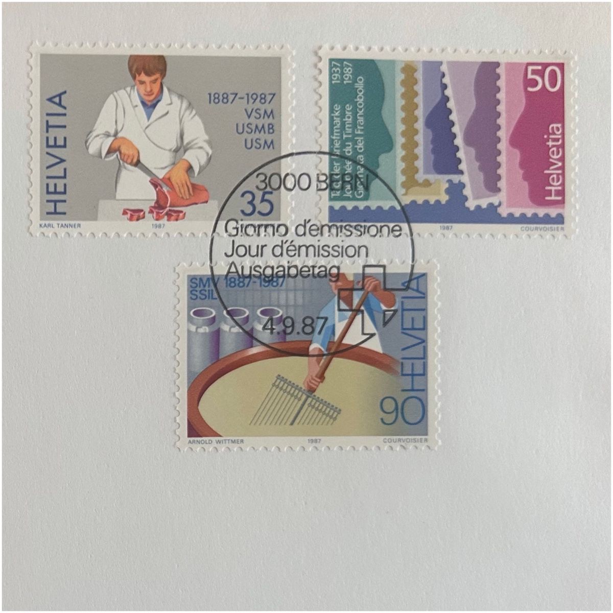 Alle Briefmarken: Ersttagsbrief FDC mit Sondermarken - 1987 – Gebraucht aus Schlieren von RoPue 1
