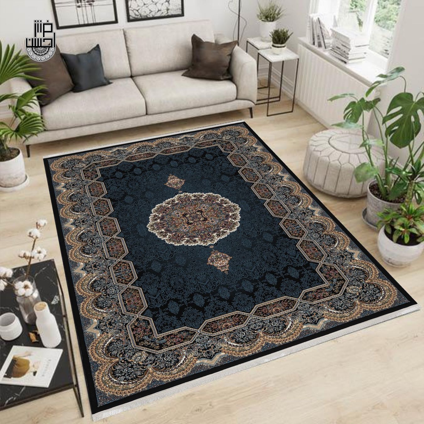 Tappeti: Schöner Orientteppich Perser Teppich blau Wohnzimmer – Nuovo e nell'imballaggio originale da Birmensdorf ZH venduto da azad110