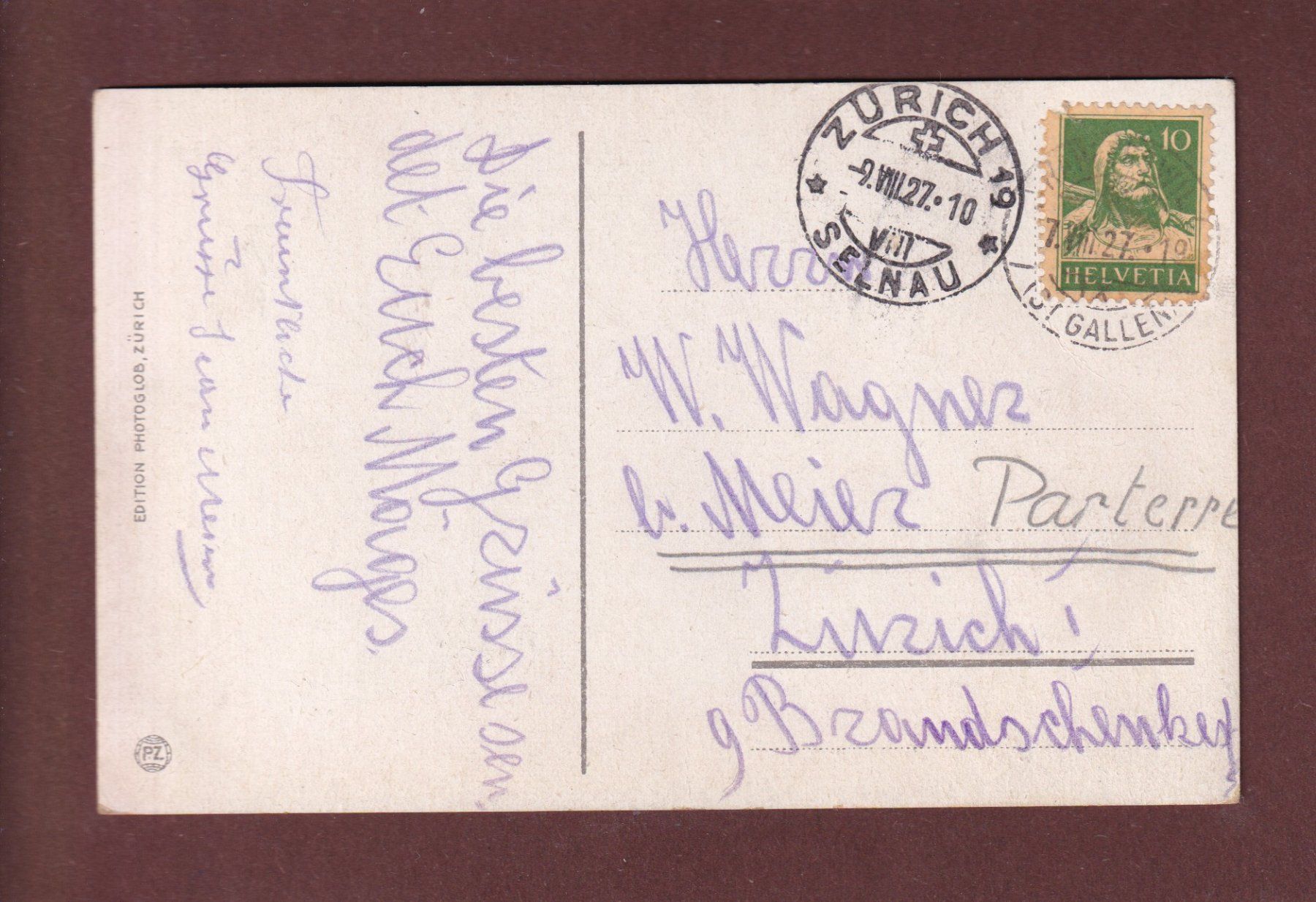 Ansichtskarten: RAPPERSWIL - 1927 – Gebraucht aus Pully von nicecards-shop 1