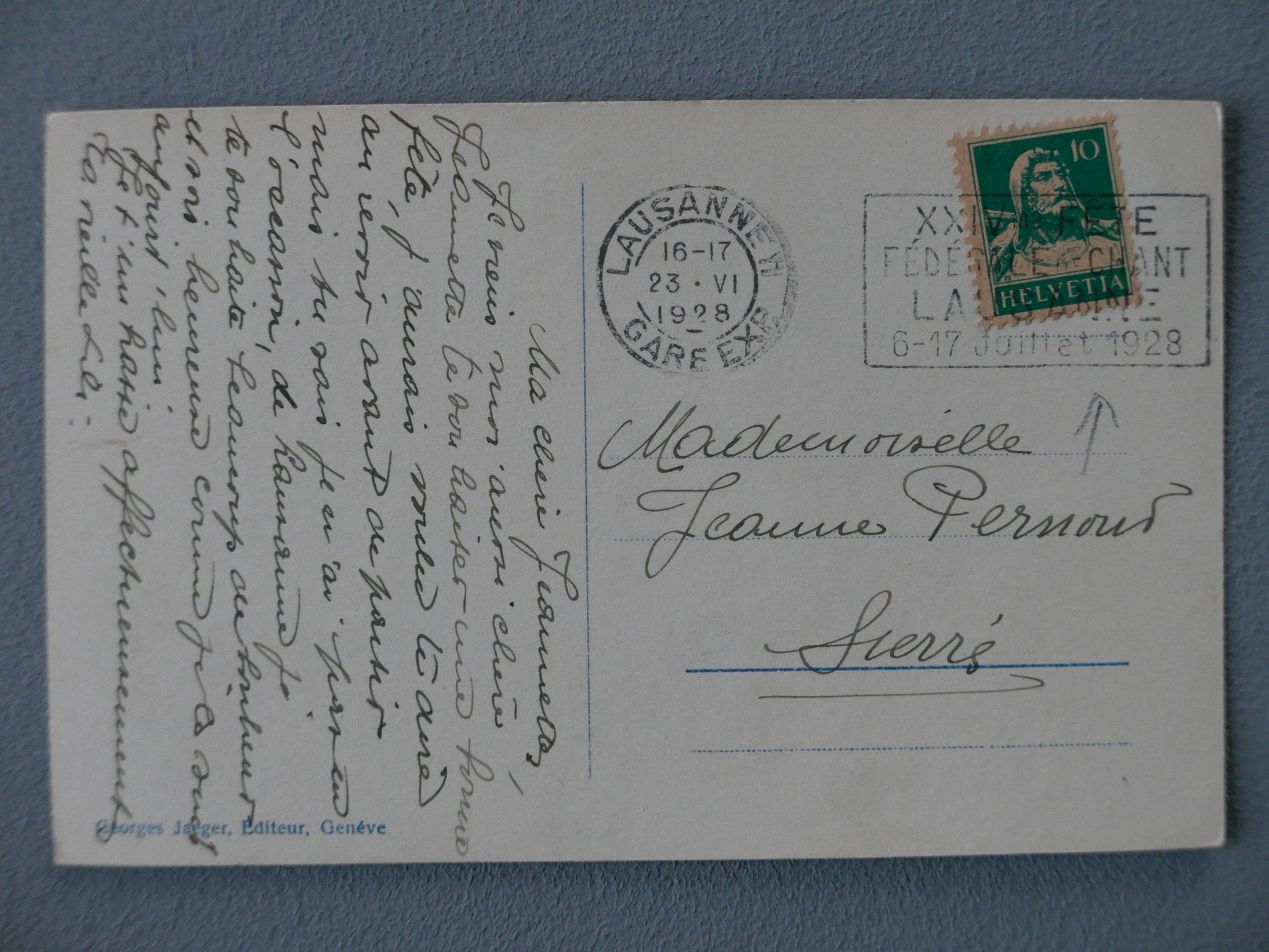 Cartoline postali: 3 ANTIKE ANSICHTSKARTEN LAUSANNE 1928 – Usato da Balgach venduto da Zwischenraum 6