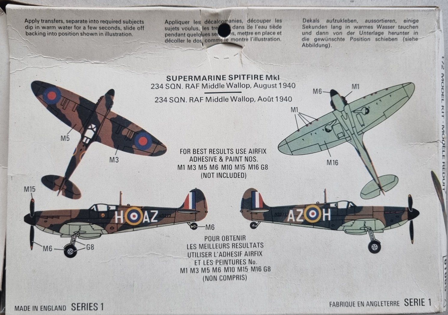 Airfix Modellbausätze & Standmodelle: 1/72 Airfix Spitfire MK I (61065-2) – Gebraucht aus Grand-Lancy von LFW 1