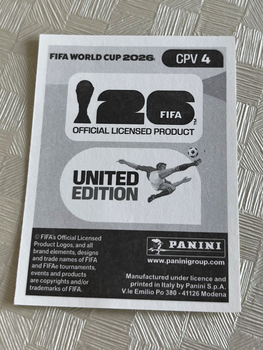 Panini Carte collezionabili: Panini Fifa World Cup 2026 CPV 4 – Usato da Winterthur venduto da Numero1 1