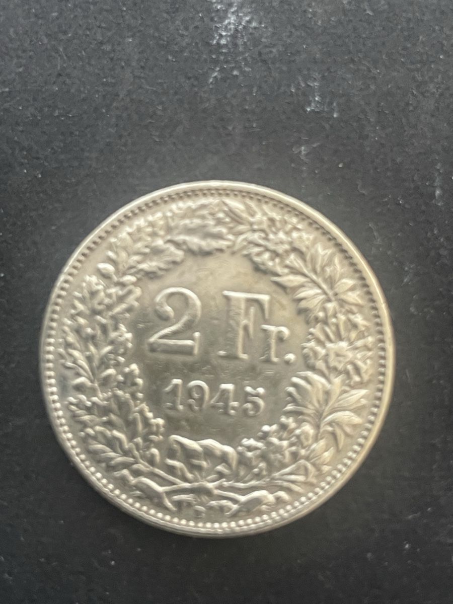 Alle Münzen: 2.- Silber CH Jahr 1945 – Gebraucht aus Meierskappel von Hala03