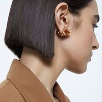 Swarovski Stud Earring Gold Pink New