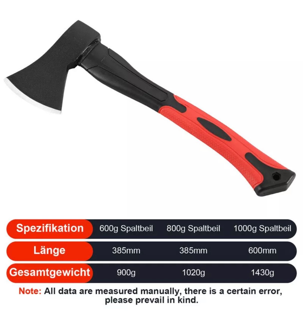 Tutti gli attrezzi: +4-er Set Gartenaxt 600, 800,1000 g – Nuovo e nell'imballaggio originale da Amriswil venduto da JaJa-Express 3
