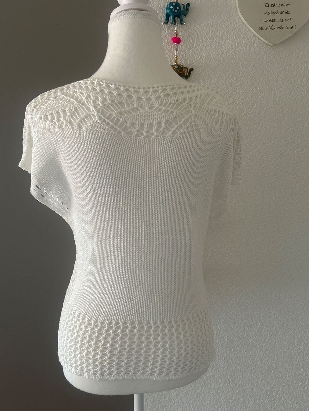 Maglioni & Felpe: Damen kurzarm Strickpulli weiss von Reel – Usato da Brunnen venduto da Nala2929 6