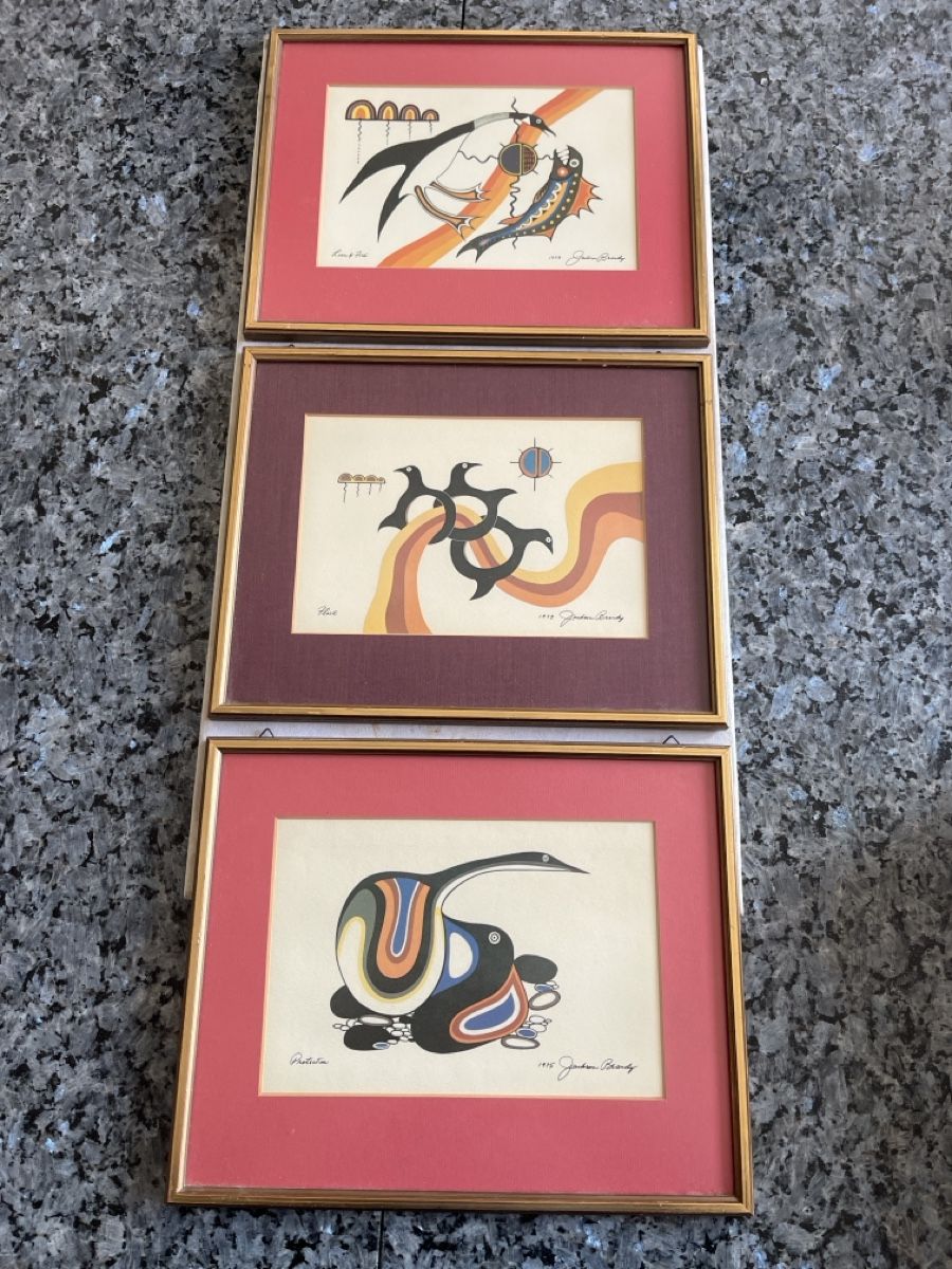 Dipinti: Estampes Jackson Beardy 1973, Art Autochtone Encadrée – Usato da Crissier venduto da Texavery01